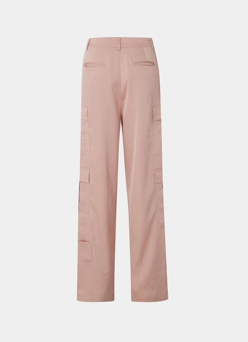Satin Cargo Pants Pink