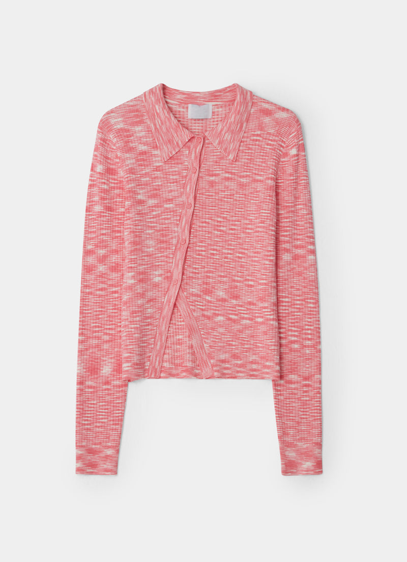 Chloé Space Dye Diagonal Cardigan Pink