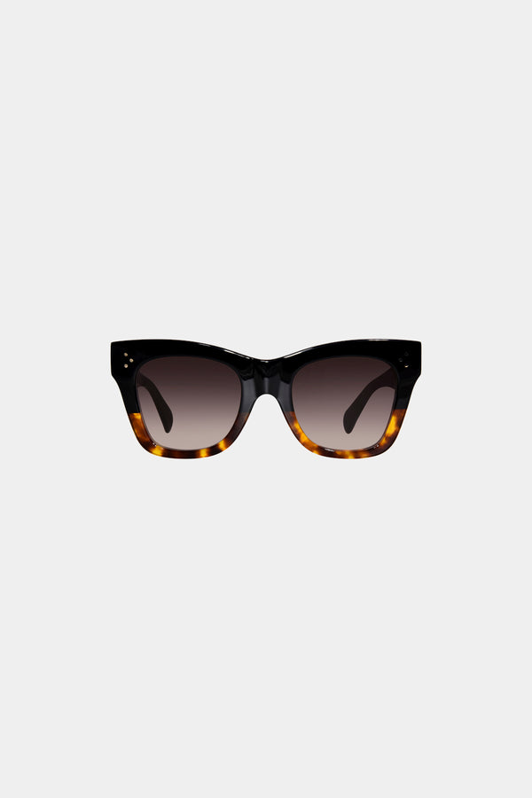 Cat Eye S004 Sunglasses Black/Brown