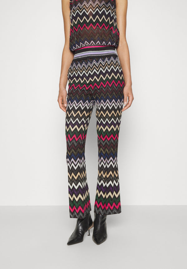 Knitted Zig-zag Trousers Multicolor