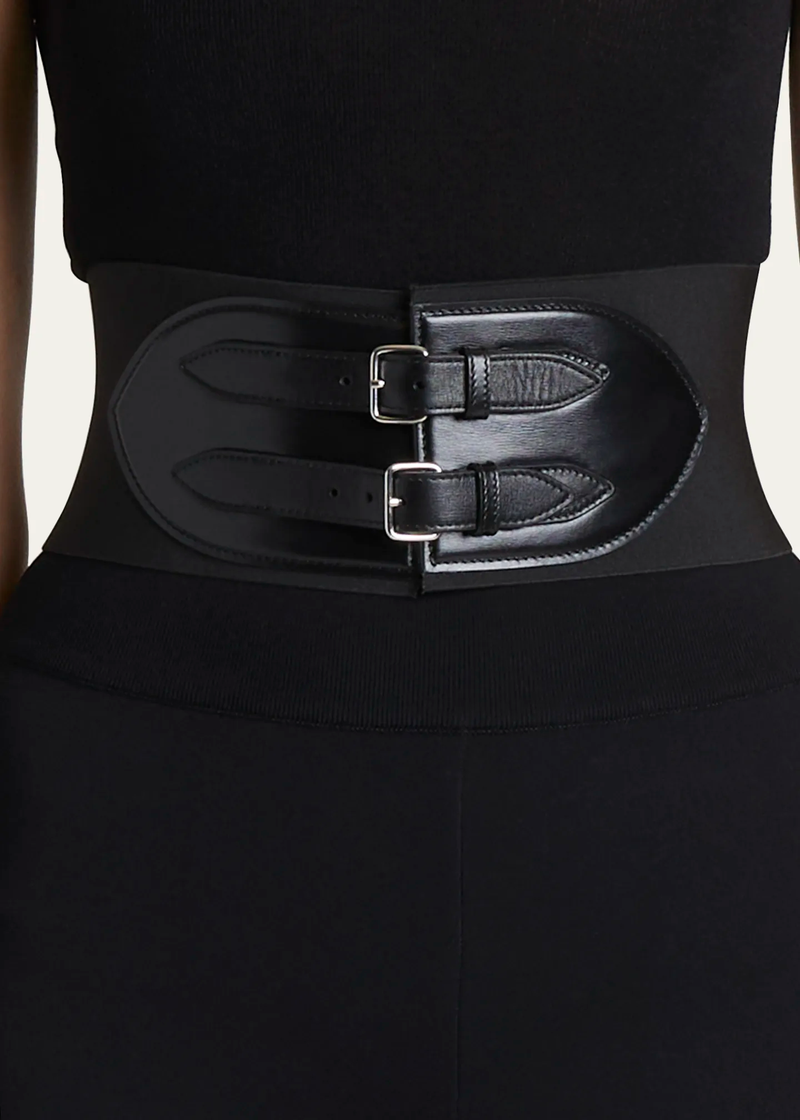 Corset Elastique Belt in Stretch and Calfskin
