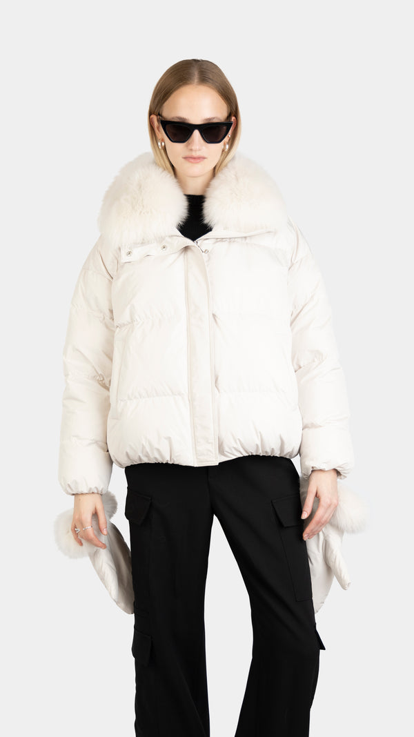 Jacket 66cm Thick Technical Fabric White