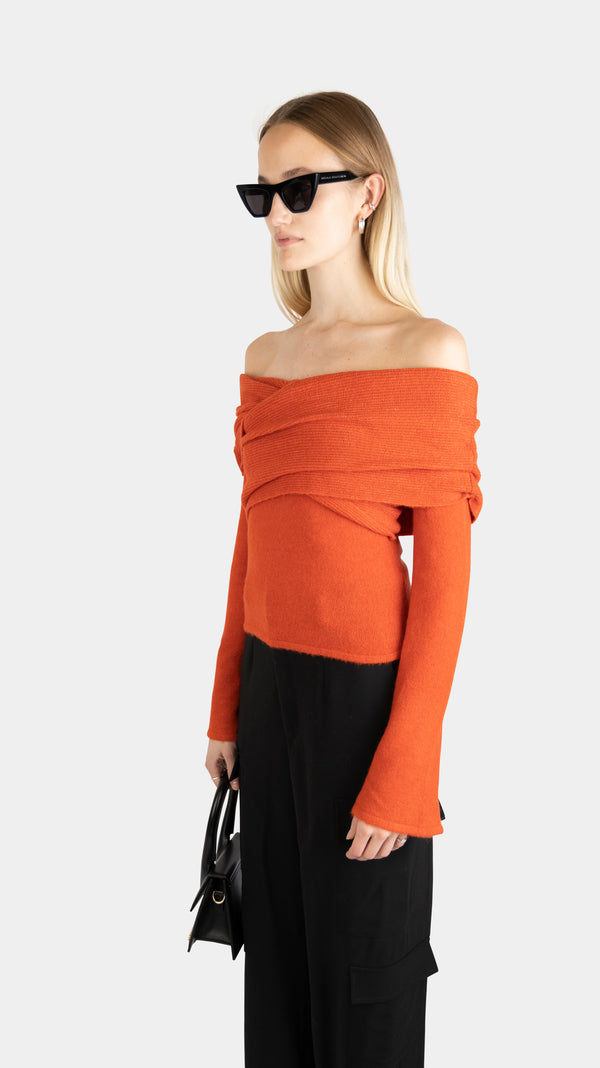 Akari Knit Top Red