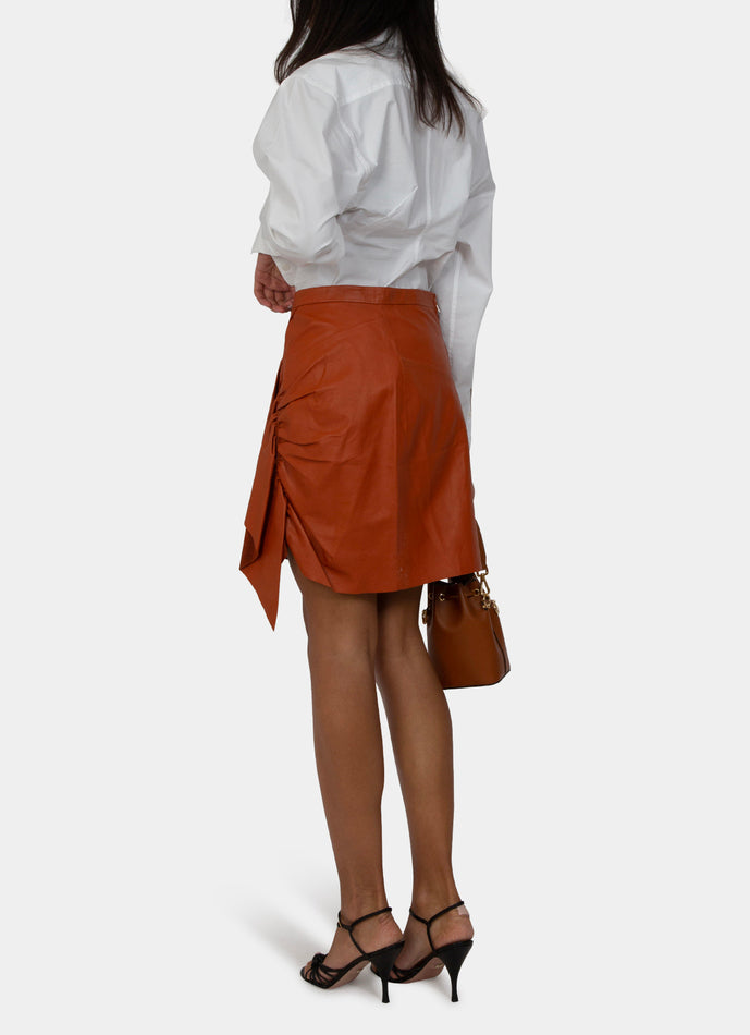 Isabel Marant Orange Leather Skirt