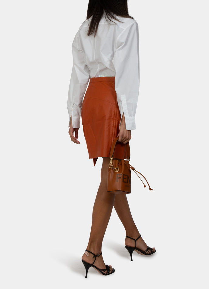 Isabel Marant Orange Leather Skirt