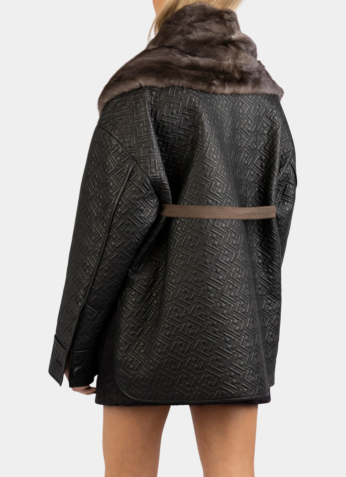 Marni Brown Fur Shawl