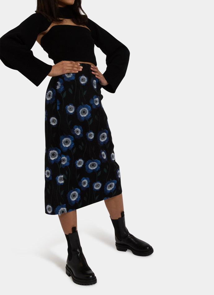 Marnie Jacquard Skirt Blue