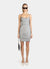 Metallic Drape Mini Dress Silver