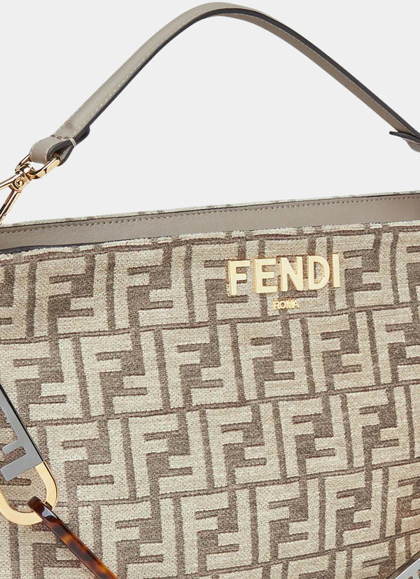 Fendi O'Lock Zipper Bag Beige