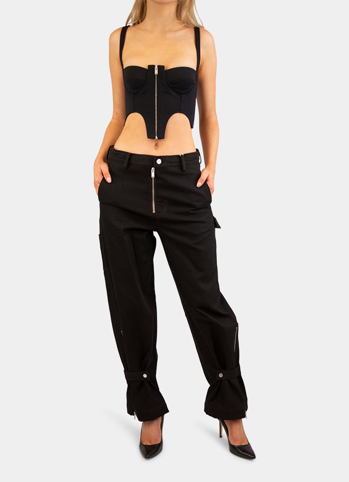 Double Arch Bustier Top Black