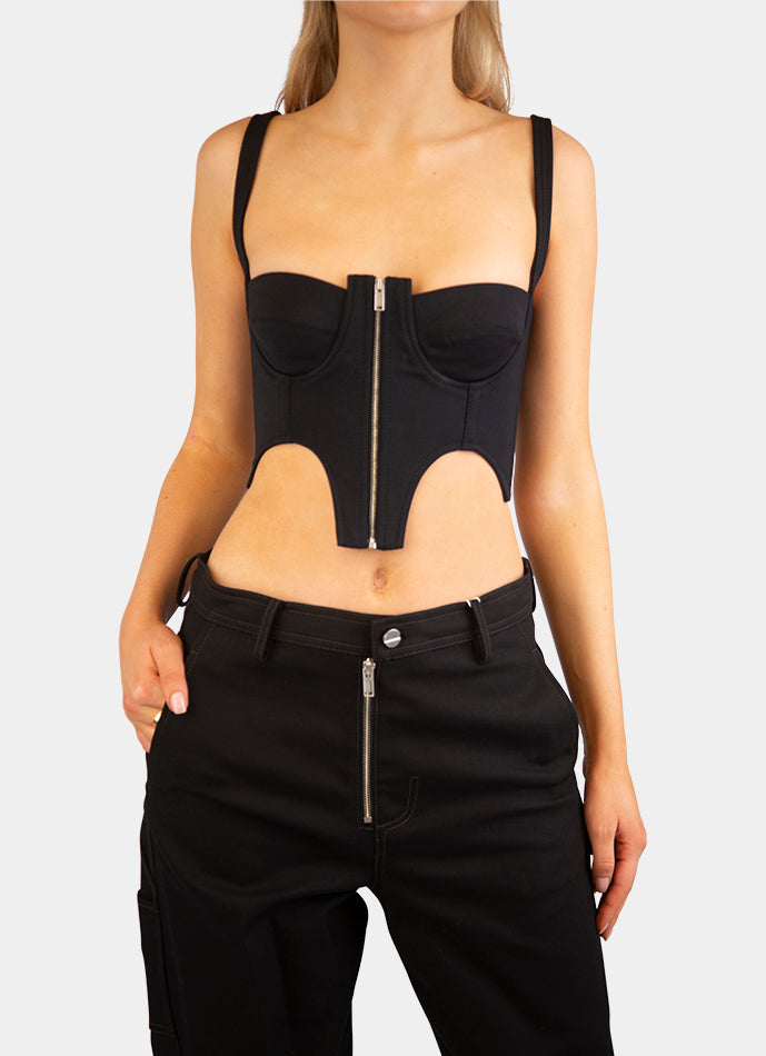 Double Arch Bustier Top Black