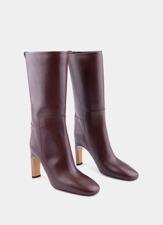 Burgundy Leather Boots